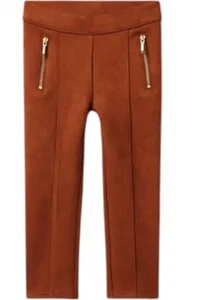 Janie & Jack Kid's Girl's Faux Suede Pant Brown Patina - Picture 1 of 1
