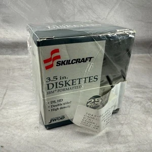 Skilcraft 3.5" Diskettes IBM Formatted Double Sided 25 Pack Disks NOS - Picture 1 of 8
