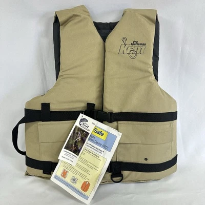 Kent Pro Fisherman Flotation Aid Тип III PFD Взрослый XL 40-60" Грудь Хаки Новый с ценниками США - Изображение 1 из 4