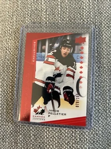 UD Team Canada 2021 Jakob Pelletier POE Exclusives Flames Rookie Card /165 - Picture 1 of 2