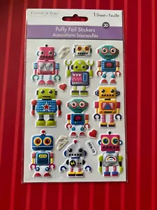 ULTIMO 1 RARO ROBOT PUFFY FOIL ADESIVI 3D DI FOREVER IN TIME - SPEDIZIONE GRATUITA - Foto 1 di 1