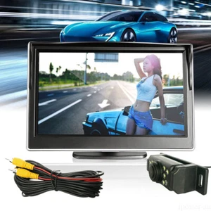 5" Car Rear View Monitor Waterproof Reverse Car Backup Camera License Plate Kit - Picture 1 of 24
