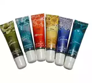 6x Bath & Body Works Lip Gloss Disney CINDERELLA ARIEL MOANA BELLE TIANA JASMINE - Picture 1 of 1