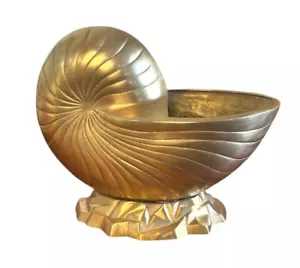 Solid Brass Fibonacci Nautilus Shell, Golden Ratio 10” x 9” x 6” Polished - Picture 1 of 13