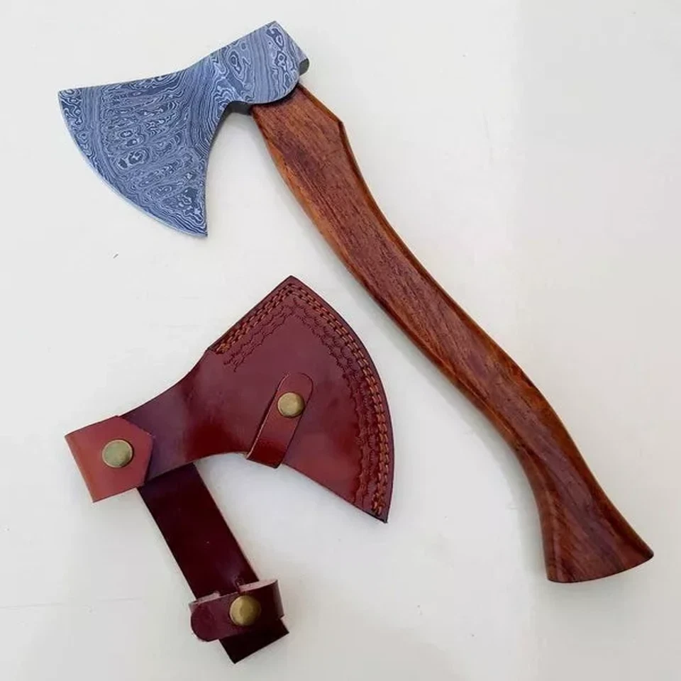 HANDGESCHMIEDETE Damaststahl Axt Damascus Tomahawk Wikinger Beil Axt- - Bild 1 von 1