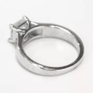 Anello di Fidanzamento 2/3 Carati D/VS1 Solitario Diamante Taglio Principessa 950 Platino - Foto 1 di 4