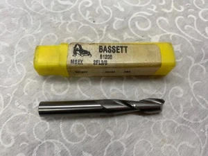 BASSETT 3/8" Solid Carbide 2 Flute End Mill 3" Long Made in USA - Picture 1 of 6