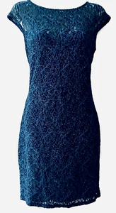 Lipsy London Glittering Shiny Beaded Dress Size 14 Blues, Aqua Greens and Black - Picture 1 of 9