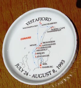 Rosenthal Germany Vistafjord Cruise Souvenir Coaster Cunard Line Vintage 1993  - Foto 1 di 12