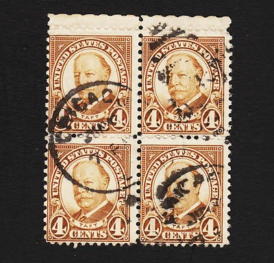 OPC 1930 US 4c Taft Sc#685 Block of 4 with Margin Used - Image 1 of 2
