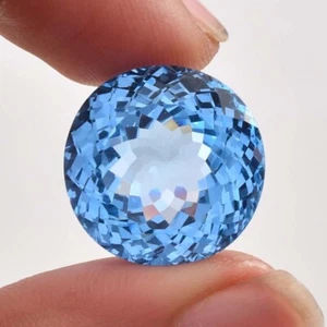9x9 MM Natural Flawless Blueish AQUAMARINE Round Cut Loose Gemstone Certified - Picture 1 of 6