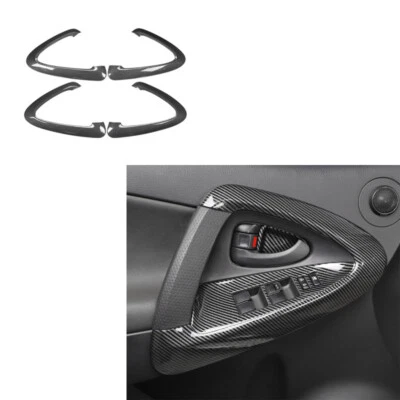 4X ABS Carbon fiber Inner Handle Trim Cover For Toyota RAV4 2006-2011 Foto 1 de 3