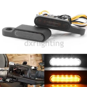 2X Motorcycle Turn Signal LED Indicator Lights Blinker DRL Running White Amber - Imagen 1 de 10
