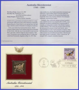 USA8 #2370 U/A GOLDEN REPLICA FDC Australia Bicentennial - Bild 1 von 1