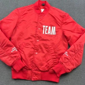 Justin Bieber Jacket Purpose Stadium 2017 Red Tour Team Button Up Bomber Size XS - Picture 1 of 15