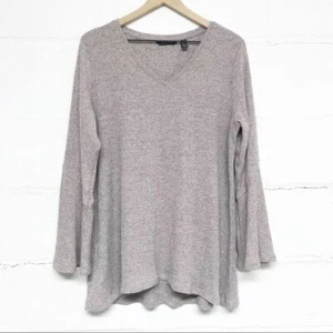 H by Halston Womens Thermal Long Sleeve Top Size L Bell Sleeves Waffle Knit - Picture 1 of 7