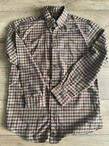 Arrow Beige Contrasting Check Long Sleeve Shirt -size Medium - Picture 1 of 1