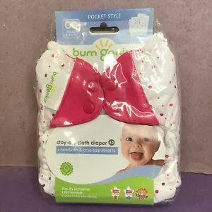 Sealed Bumgenius 4.0 Pocket Stay Dry Cloth Diaper 100% Reusable 8-35+Lbs Dots OS - Picture 1 of 3
