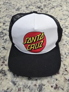Santa Cruz Skateboards Hat Cap Snapback Mesh Trucker Black Skater Grunge Punk - Picture 1 of 3