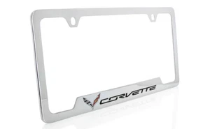 Chevrolet Corvette C7 logo & wordmark, 2-hole license plate frame - Picture 1 of 4