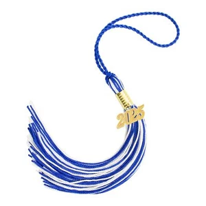 2025 Graduation Tassel for Cap Blue and White Charm Decorations High School G... - Picture 1 of 6