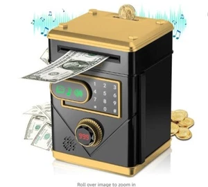 Electric Piggy Bank, Money Coin Bank with Touch Screen, Automatic, Black - Picture 1 of 6