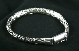 Pulsera bizantina de plata de ley .925 8 1/2"  - Imagen 1 de 5