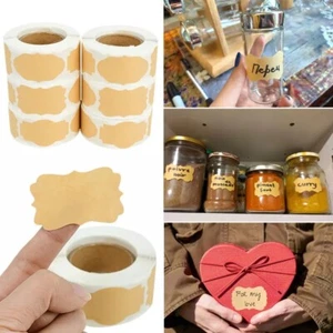 Blank Kraft Paper Stickers For Jar Glass Bottle Stationery DIY Gift Packaging - Picture 1 of 20