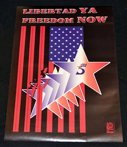 Cuban Original Political Revolution Poster.Freedom of 5 Now.Castro History art. - Picture 1 of 3
