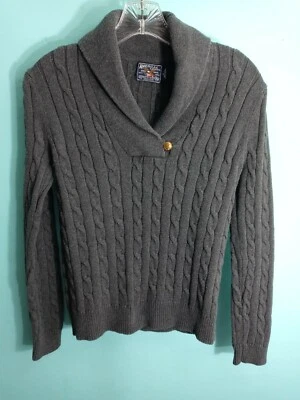 Suéter gris manga larga cuello en V talla pequeña American Living para dama Foto 1 de 4