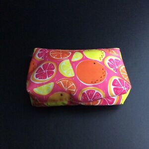 Clinique Orange Citrus Lemon Zipper Makeup Bag Toiletry Bag Cute Brand New