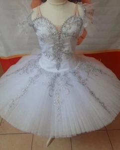 White & Silver Aurora's Wedding Bayadere Snow Queen Ballet Costume Tutu Small Ad - Picture 1 of 9
