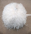 White pom pom 12" ball with plastic handle and elastic