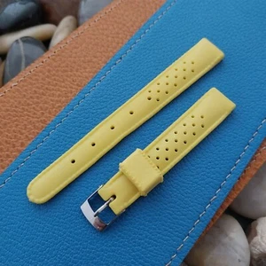 13mm Swiss SUB Dive Yellow Strap Skindiver Unused 1960s Vintage Watch Band nos - Picture 1 of 4