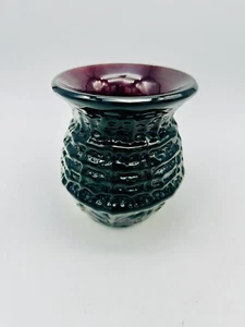Blenko Cased Glass Purple Black Deep Amethyst Patterned Textured Design 2010 - Picture 1 of 8