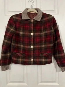 Pendleton Wool Jacket Kids Colorful Checkered Size S/M Lined Measurements Photo - Picture 1 of 9