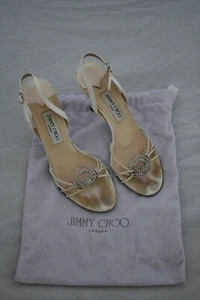Jimmy Choo Evelyn Diamond Detail Lederschnalle hohe Absätze Damen EU40 UK7 - Bild 1 von 12