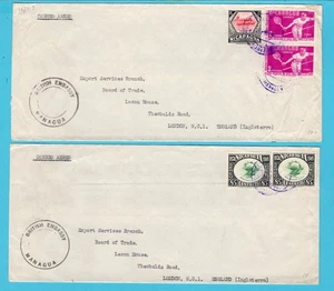 NICARAGUA 2 cubiertas Embajada Británica 1951 (?) Managua a Inglaterra - Imagen 1 de 2