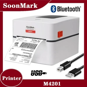 SoonMark M4201 203DPI USB Bluetooth Desktop Direct Thermal Barcode Label Printer - Picture 1 of 8