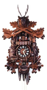 Kuckucksuhr Jagdstück, sitzende Figuren 4.0262.01.C NEU - Bild 1 von 1