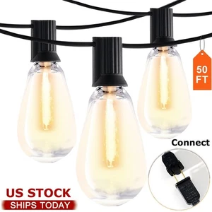 Stringa Luci da Esterno 50FT - 25+2 LED Stile Retrò Stringa Luci a Sospensione da Esterno - Foto 1 di 8