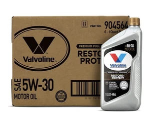 Valvoline Restore & Protect Full Synthetic 5W-30 Motor Oil 1 1 QT, Case of 6  - Picture 1 of 9
