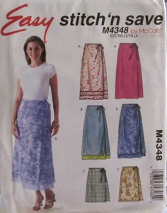 McCalls 4348 Womens 8-10-12-14 EASY Wrap Around SKIRT Pattern UNCUT McCall's - Picture 1 of 2