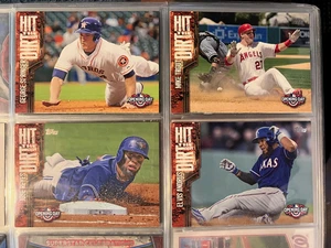 2015 Topps Opening Day Hit The Dirt 4 Card Lot - Mike Trout, George Springer - Picture 1 of 2