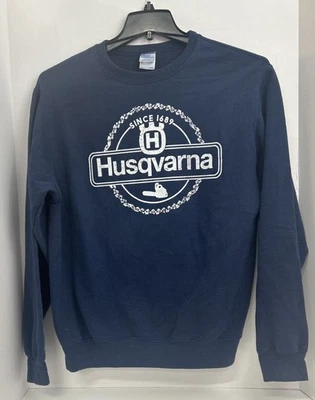 Vintage Husqvarna Chainsaw’s Navy Blue Sweatshirt Men’s Size Med. Wright Bros. Power - Bild 1 von 4