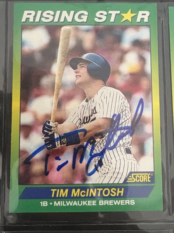 Signed Tim McIntosh Brewers 1992 Score Rising Star Card Rare Must Have Auto! - Image 1 of 1