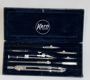 VTG KERN AARAU Swiss Engineering Technical Drawing Instrument 8 Piece Box Set - Picture 1 of 9