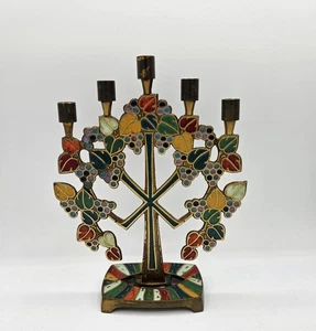 Vintage Terra Sancta Gilde 1971 Israel Lebensbaum Menora Messing Emaille religiös  - Bild 1 von 8