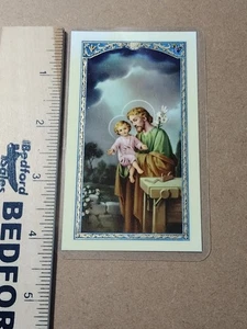 Vintage Prayer To St. Joseph Protector Of Homes Prayer Card Made In Italy - Picture 1 of 5