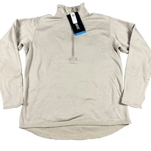 Polartec Powerdry Pullover Uomo Grande Marrone Griglia Pile Leggero Next-to-skin - Foto 1 di 12